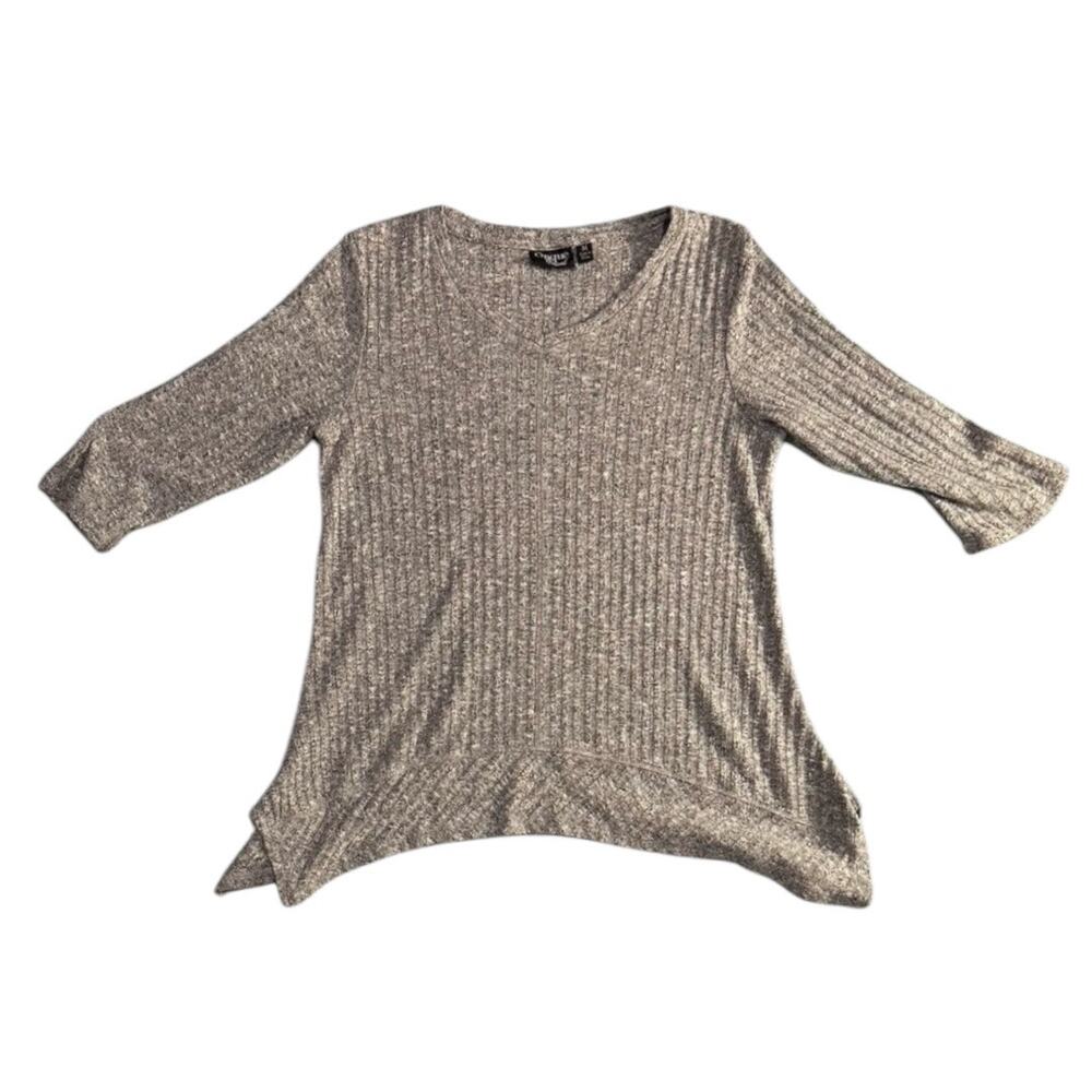 Onque Casuals Women's Gray Ribbed Sweater